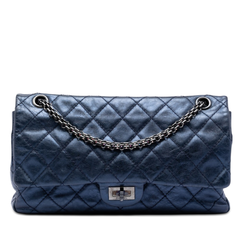 Pre-Loved Chanel Quilted Metallic Aged Calfskin Reissue 2.55 Double Flap 226